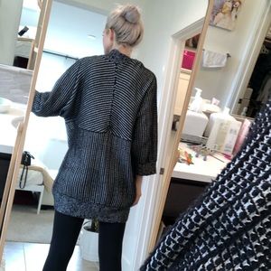 Heather Black oversize Woven Cardigan